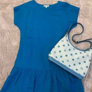 Vintage Linen Ruffle Tier Hem Dress